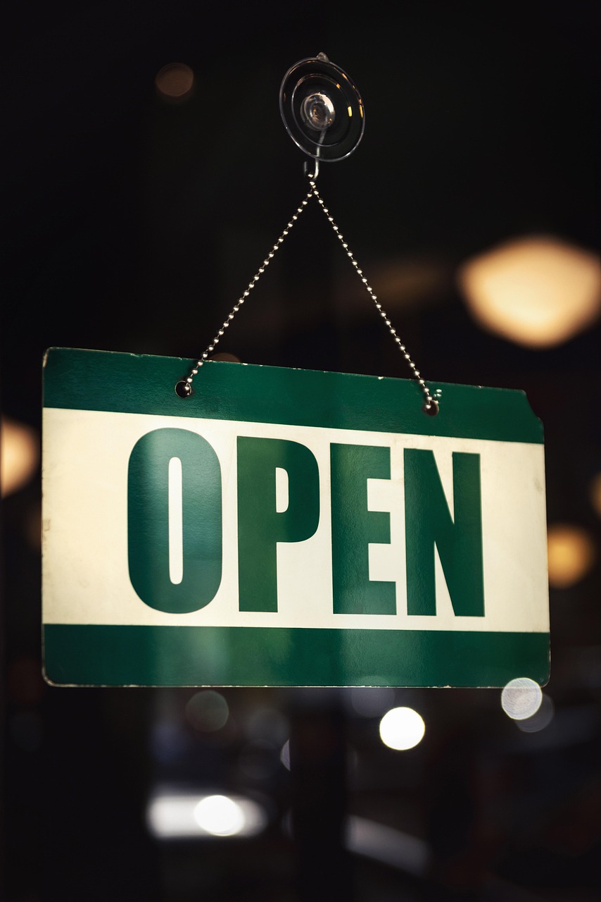 open, sign, signage, window, store, business, small business, green, business, small business, small business, small business, small business, small business